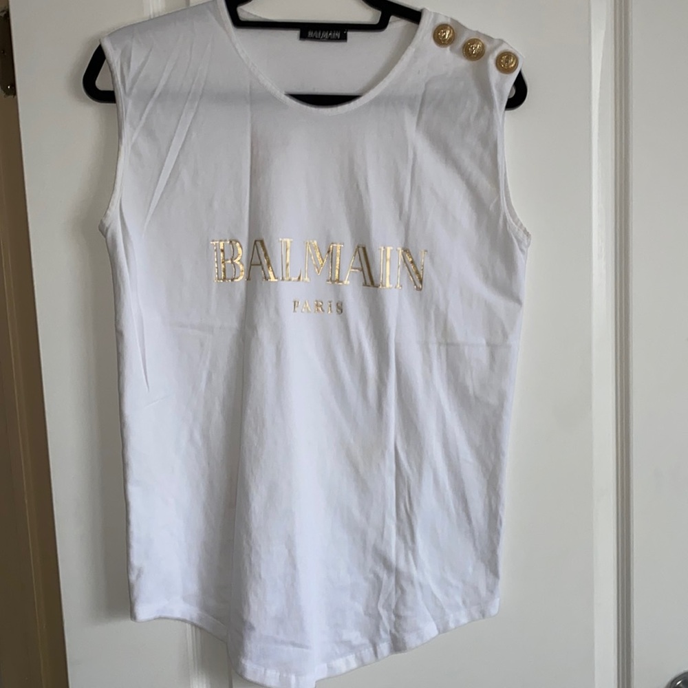 Balmain white tank top